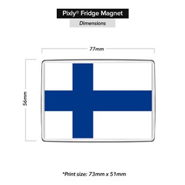 Pixly® Finland Flag Fridge Magnet Large Jumbo Size Finnish Keepsake Country Souvenir Novelty Refrigerator Magnets Gift