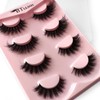Natural Fluffy False Eyelashes, 4 Pairs Full Volume Eyelash for
