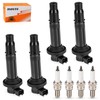 4Pcs Ignition Stick Coils w/Spark Plug For Yamaha YZF-R6 1999-2002