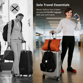 Luggage Strap and Hooks 3PCS for Securing Belongings to Suitcase, Adjustable Connector Strap Add a Bag or Backpack, Connect 2 Similar Size Suitcases, 2 Hooks with Velcro Fixing Travel Accessories