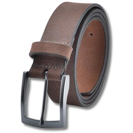 Exos Full Grain Men's Adjustable Leather Belt for Jeans, Work, and More - Casual & Dress Wear for Men, 40 Dark Brown