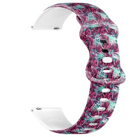 Compatible with Garmin Forerunner 255/255 Music, 265, 745, Venu 2, Venu 3, Vivoactive 4, 22mm Replacement Sport Watch Band (Cool Nice Purple Pink Retro) Silicone Soft Strap Bracelet