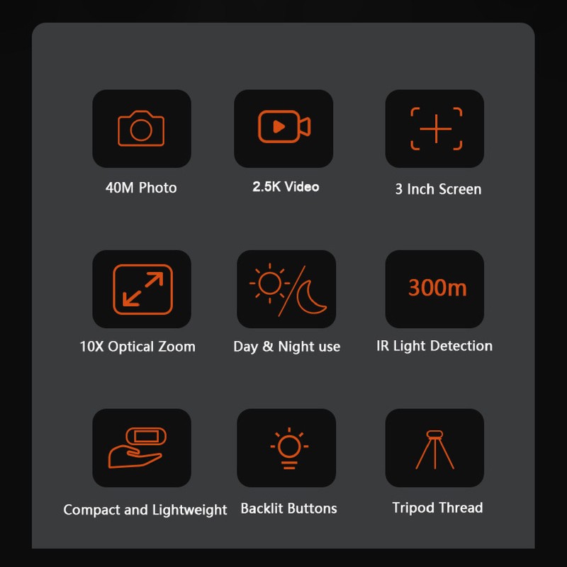 2.5K HD Digital Binoculars IR Night Vision 3in LCD Display
