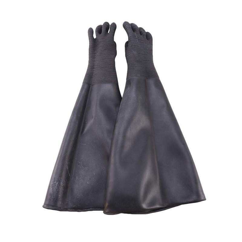 Aswalling Rubber Black Sandblaster Gloves Stripe Abrasive Sand Blasting Gloves
