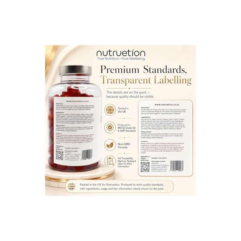 Bovine Collagen Gummies | TriGlow+ 8-in-1 Beauty Complex | 500mg