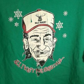 Hybrid Tees Men's M Christmas Tee Shirt All I Want For Christmas Green