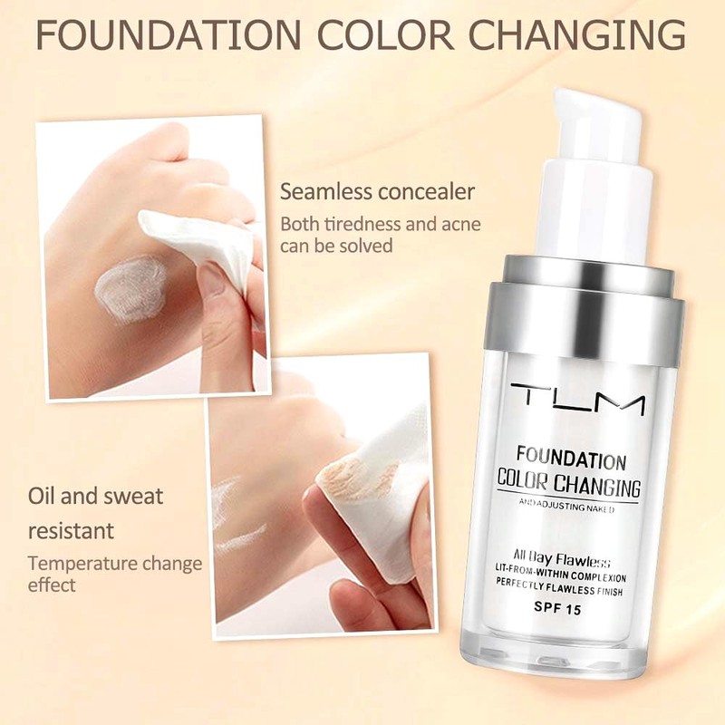 2 TLM Colour Changing Foundation, Adjusting Naked, UV SPF 15,
