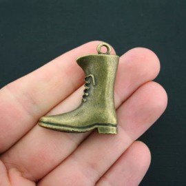 Unbranded 2 Combat Boot Charms Antique Bronze Tone Large Size - BC839