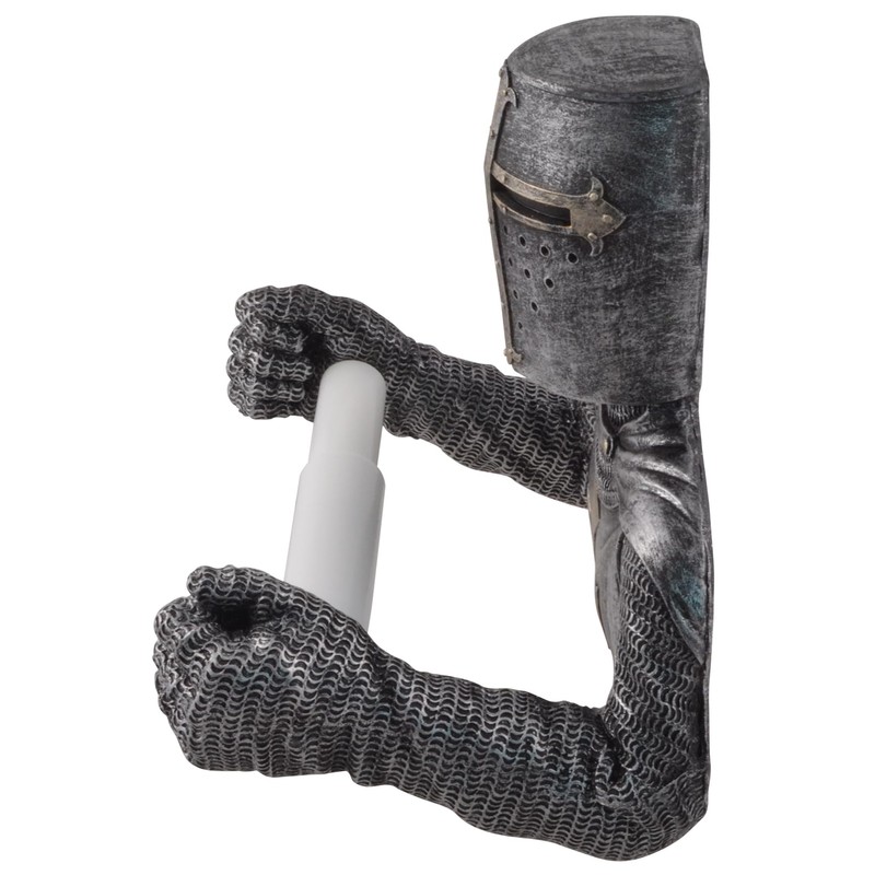 Crusader Toilet Roll Holder Bronze Silver with Plastic Holder Hand