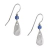 Silver Forest Silver-tone Drop Earrings with Blue Bead E-8981