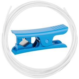 PTFE Teflon Tube 16.4Ft with Cutter, 2.5mm ID×4mm OD PTFE Tubing Fits Bambu Lab A1/A1 mini/P1P/P1S/X1C/AMS/P1/X1 Series, Bowden Tube for Creality K1/K1 Max/Ender 3 V3 Direct Drive Extruder 3D Printers