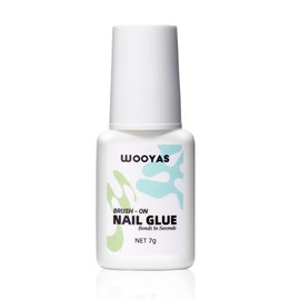 Super Strong Nail Glue for Press On Nails, Fake Nails, Acrylic Nails, Nail Tips, Durable & Long Lasting Strong Brush On Nail Glue, Repair Professional Nail Adhesive 7ML