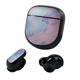 MightySkins Carbon Fiber Skin Compatible with Bose QuietComfort Earbuds II (2022) - Pastel Wave | Protective, Durable Textured Carbon Fiber Finish | Easy to Apply and Change Styles | Made in The USA