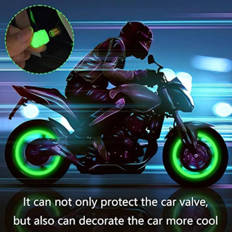 Tapones De Válvula Auto Moto Luminoso Cubre Llanta Neumático