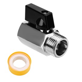 RV Hot Water Heater Replacement Drain Valve, Brass 1/2" RV Ball Valve Shut-Off Valve with PTFE Tape, Wide Mouth, Easy Replace Drain Plug