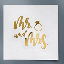Decal Stickers of Wedding Quote (Metallic Gold) (Set of 2) Premium Waterproof Vinyl Decal Stickers for Laptop Smartphone Car Dirt Bike Wall Room Mason Jar Bathtub Door - BICVER1d29241GOW19Y24