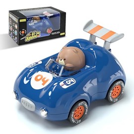 1-3 Years Old Kids Activated Light-up Car for Toddler -3-6 Years Old Inertia Drive Pull Back Car - Boys Girls Baby Birthday Xmas Party Toys Car (Dark Blue)