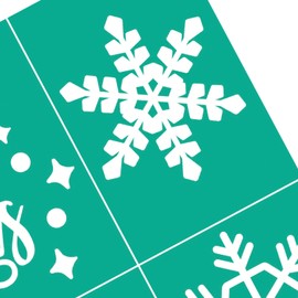 BOOLOOEN Silk Screen Stencils - Large Snowflake Stencils, Adhesive Reusable for Wood Chips, Canvas, Windows, Gift Cards - Christmas Night Snowy Winter Party Decorations