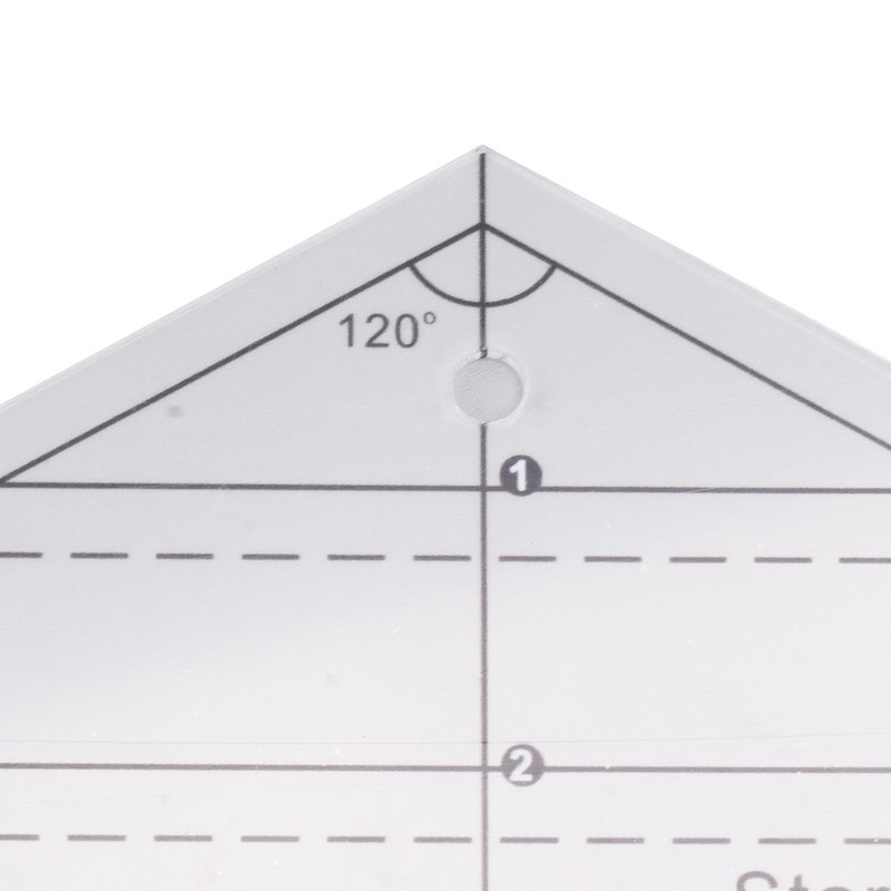 Sewing Wedge Ruler 60 Degree and 120 Degree Acrylic Transparent