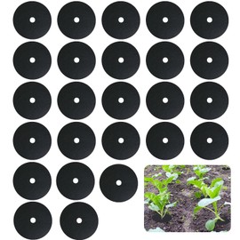 Clydewy 25pcs Cabbage Plant Collars for Plants Slug Deterrent 5.9 Inch (15 Cm) Diameter Round Mulch Ring for Deters Root Flies Nematodes Slugs Snails and Weeds at Roots of Plants