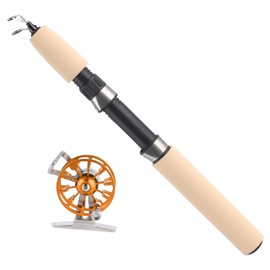 Winter Ice Fishing Telescopic Rod FD50 Reel Set Portable Fishing Pole Reel ComboGold