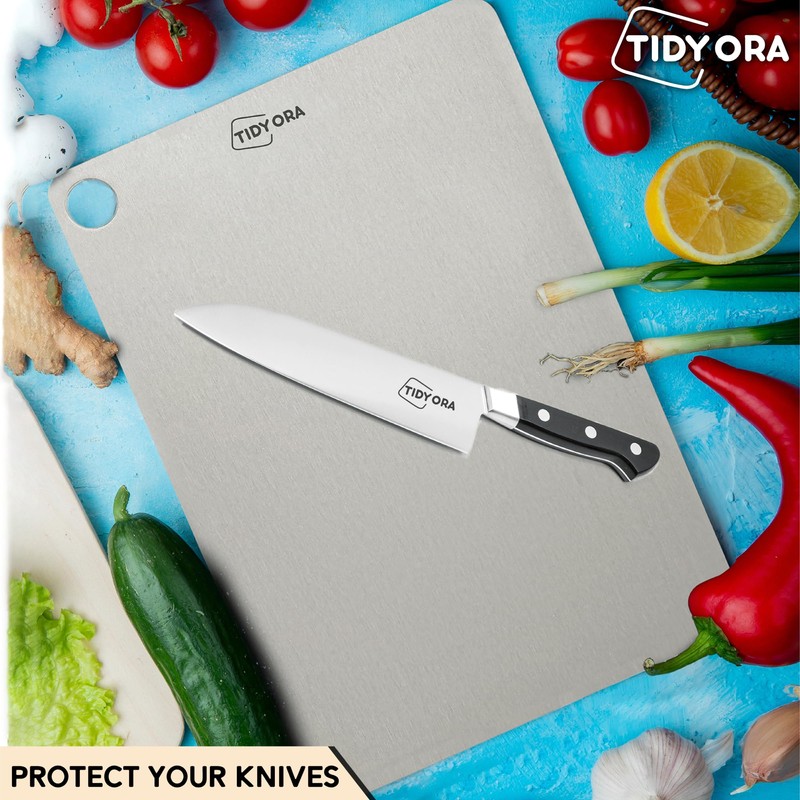 Tidyora Titanium Cutting Board, Small 12” x 8” - 2MM