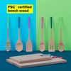 Tasty Wooden Slotted Turner Spatula with Bevelled Front Edge, Heat-Resistant