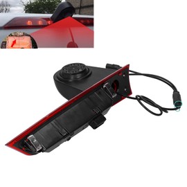 Rear View Camera, ABS red 3rd brake light rear view camera night vision reversing camera third brake light reversing assistant IP68 waterproof suitable for Transit Custom 2015-On auto