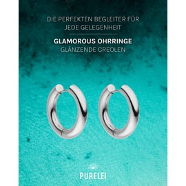 PURELEI® Glamorous Earrings - Women's Earrings Made of Durable Stainless Steel - Waterproof Earrings Women - 2.8 cm Diameter - Fashion Jewellery for Your Individual Look, Stainless Steel, No Gemstone