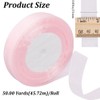 GORGECRAFT 50 Yards x 7/8 Inch Sheer Organza Ribbon Pink