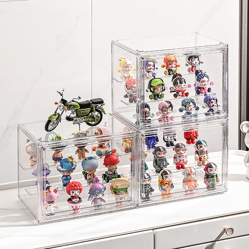 Display case for Figures with Light Adjustable Figure Display Shelf