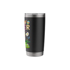 Yorkie Dog Happy Easter Egg Hunt Bunny Ear Easter Sunday Stainless Steel Insulated Tumbler
