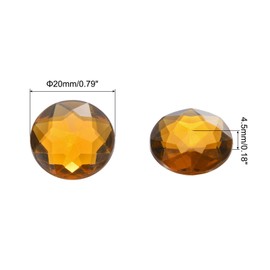 MECCANIXITY Flat Back Round Acrylic Rhinestones,20mm Brown Flatback Crystal Rhinestones for Crafts Clothes Shoes DIY Decoration Gifts 50Pcs