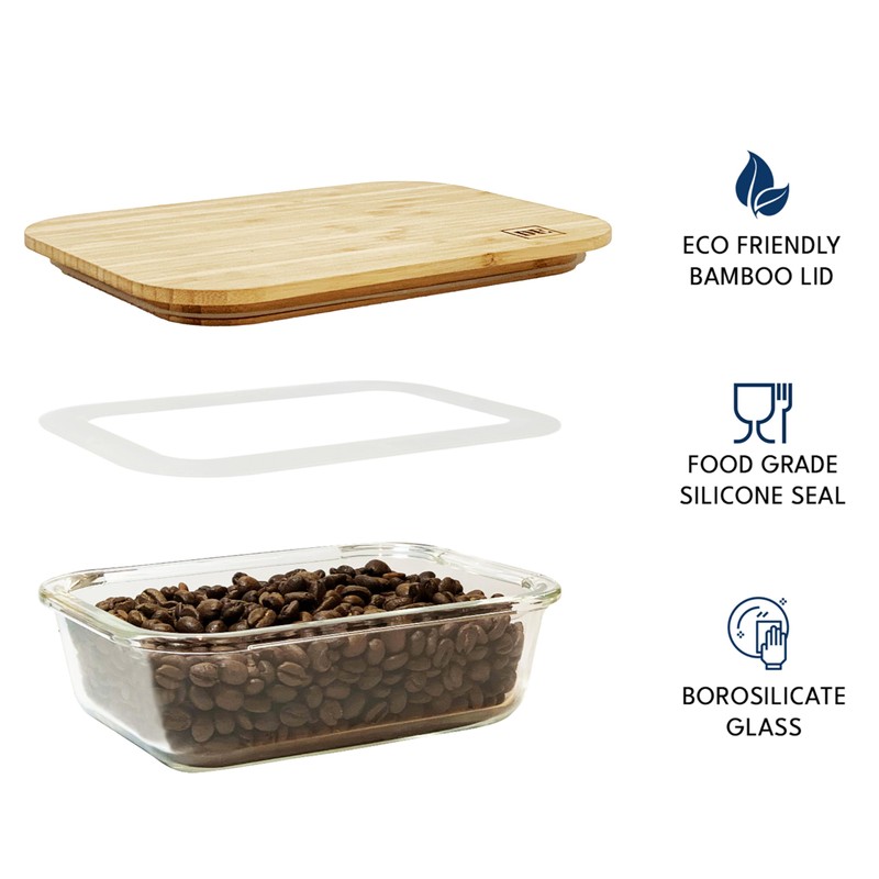 DE Glass Food Storage Containers with Bamboo Lids – 4