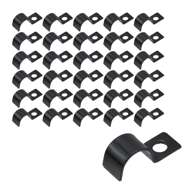 Wealrit 30 Pcs Black One Hole Pipe Straps Pipe Clamps