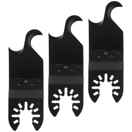 KFHENSOMR Oscillating Multi Tool Hook Knife Blade 3Pcs Multitool Saw Blades Saw Blades for Cutting Soft Materials Roofing Shingles PVC Carpet Black