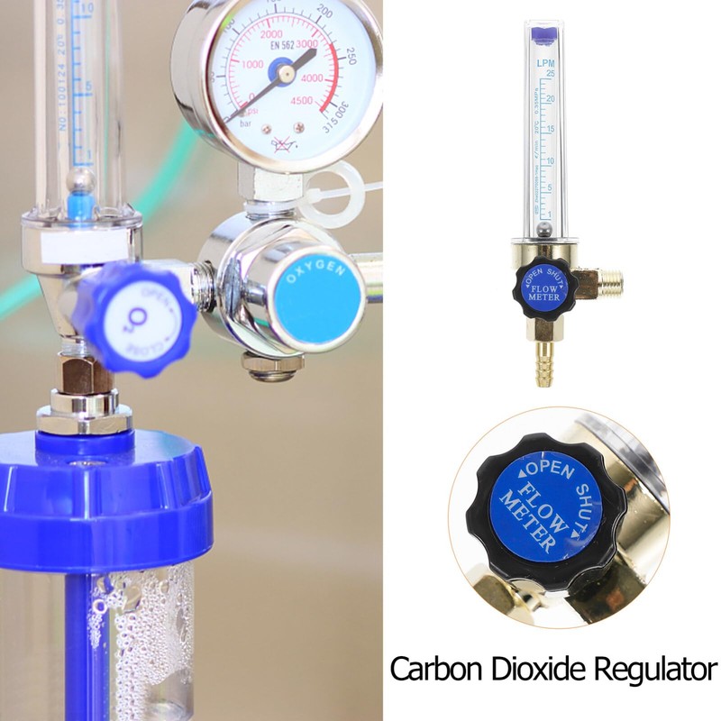 TEHAUX Argon Regulator, Flowmeter Regulator Indicator Nitrogen Purge Regulator with