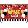 6X3.6FT Cartoon Mouse 1st Birthday Party Backdrop, Mouse Onderful First