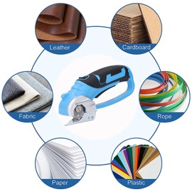 4V DC Portable Handheld Electric Sewing Scissors Power Fabric Scissors Electric Fabric Cutter Built in LED Light for Carpet Leather Kraft Paper, Cordless Electric Scissors,