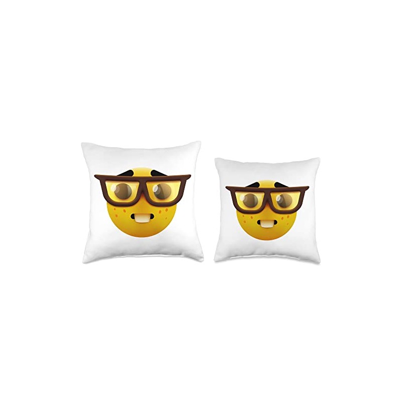 Nerd Face Throw Pillow