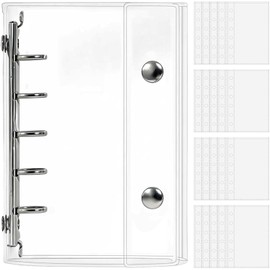 Sticker Notebook, M5 Size, Transparent, Plastan, 3D Seal, Binder with 20 Refills, Clear, 6 Colors to Choose From, Girls, Collage Notebook (Clear)