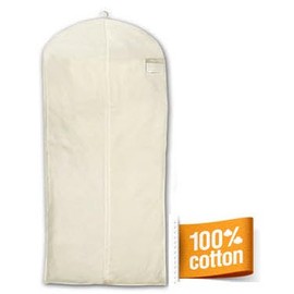 HBCOLLECTION - Natural Cotton White Garment Bag Cover Protective Cover for Wedding Dress Evening Dress Wedding Dress 183 cm