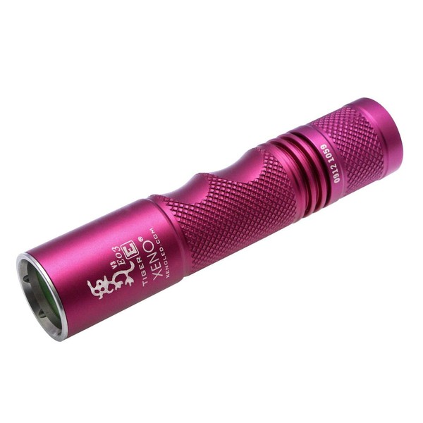 XENO E03 Rugged AA size Keychain LED Flashlight with Cree XM-L2 U2 LED 6 Modes Waterproof - red