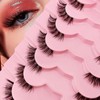 7P-CZ-A06 Clear Band Half Eyelashes, Cat Eye, 15 mm Short