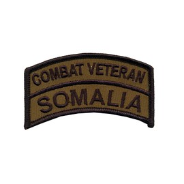 Somalia OD combat veteran embroidered tab - 2" X 3 1/2" wax backed, merrowed edge, olive drab veteran patch - Operation Gothic Serpent - Battle of Mogadishu 1993 - Somalia - Black Hawk Down - Mogadish