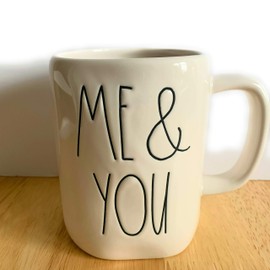 Rae Dunn"ME & YOU" Mug -double sided - ceramic - Valentine's Day gift! very rare!