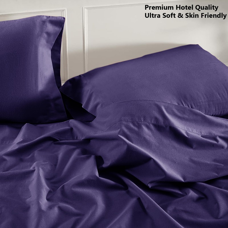 My Home Store Flat Sheets Double - 100% Egyptian Cotton