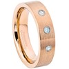 Rose Gold Pipe Cut Tungsten Carbide Unisex Wedding Band with