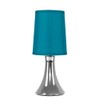 MiniSun Small Modern Chrome Trumpet Touch Table Lamp with Turquoise