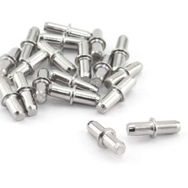 Lind Kitchen 20pcs 5x20mm Shelf Supports Pegs Studs Nickel Plated Finish Adjustable Shelves Bracket Holder Furniture Hardware Cupboard Cabinet Wardrobe Shelf Pins